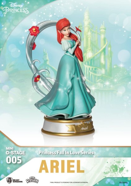 Lotto di 6 Figurine Principesse Disney serie "Fall in love" - ​​Disney mini D-Stage