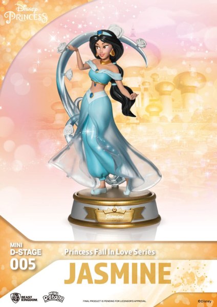 Lotto di 6 Figurine Principesse Disney serie "Fall in love" - ​​Disney mini D-Stage