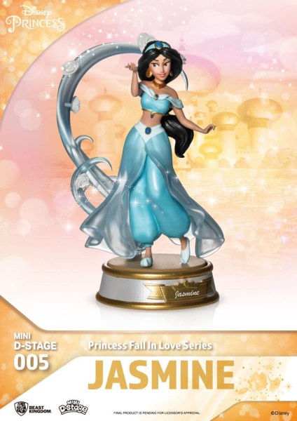 Lotto di 6 Figurine Principesse Disney serie "Fall in love" - ​​Disney mini D-Stage