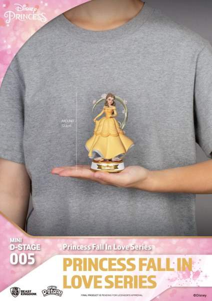 Lotto di 6 Figurine Principesse Disney serie "Fall in love" - ​​Disney mini D-Stage