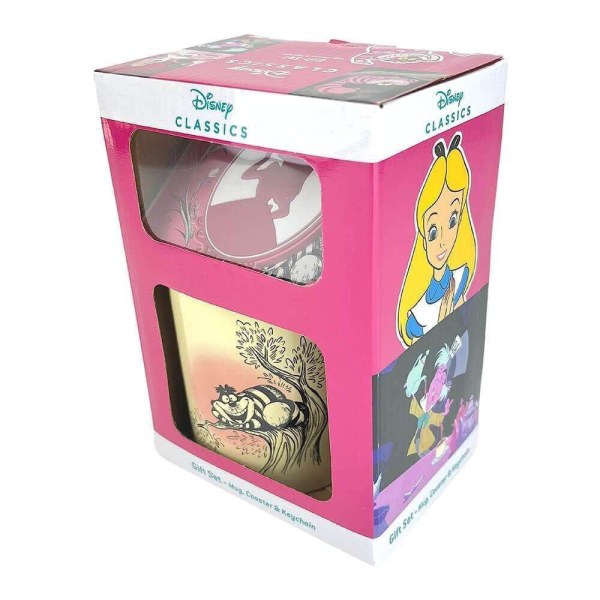 Set tazza, sottobicchiere e portachiavi vintage Alice nel Paese delle Meraviglie - Disney