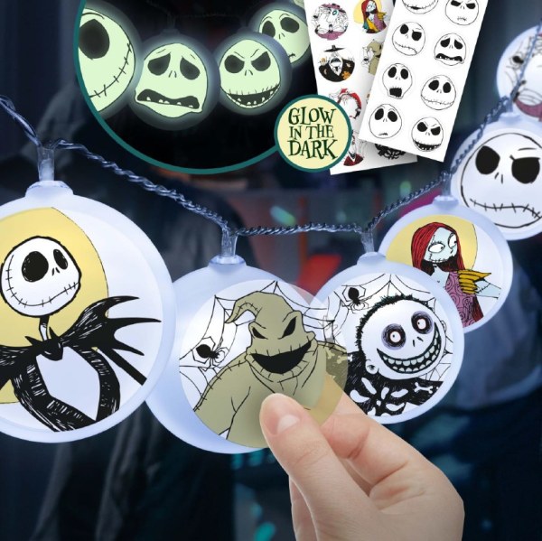 Ghirlanda luminosa Nightmare Before Christmas con adesivi - Disney