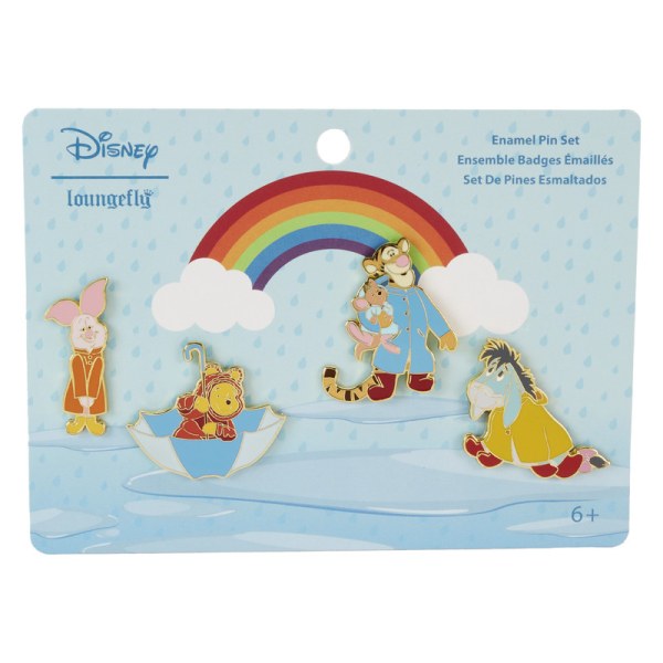 Set di 4 Pin's Winnie e le sue amiche scivolano in una giornata piovosa - Disney