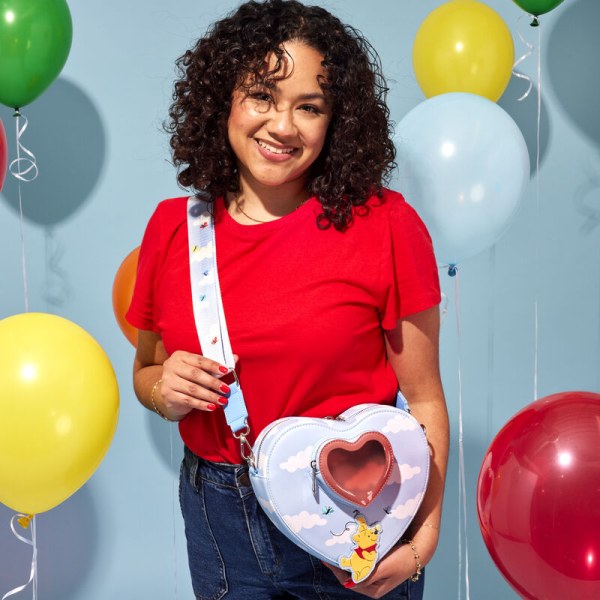 Borsa a tracolla a cuore Winnie e i suoi amici galleggiano con palloncini - DISNEY LOUNGEFLY