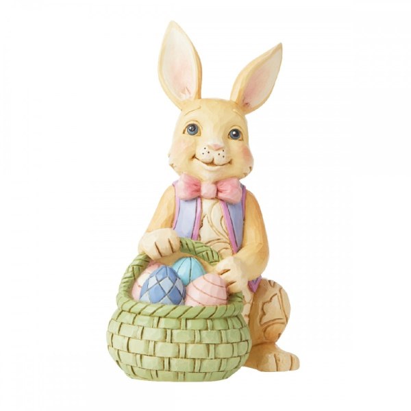 MINI FIGURINA CONIGLIETTO CON CESTINO PASQUA - JIM SHORE HEARTWOOD CREEK