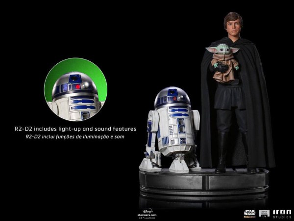 Il Mandalorian Luke Skywalker, R2-D2 e Grogu Art Scale - Star Wars