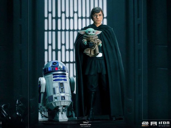Il Mandalorian Luke Skywalker, R2-D2 e Grogu Art Scale - Star Wars