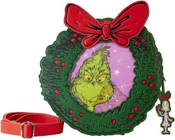 DR SEUSS GRINCH borsa a tracolla corona di Natale - DISNEY LOUNGEFLY
