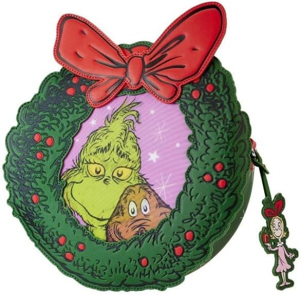 DR SEUSS GRINCH borsa a tracolla corona di Natale - DISNEY LOUNGEFLY