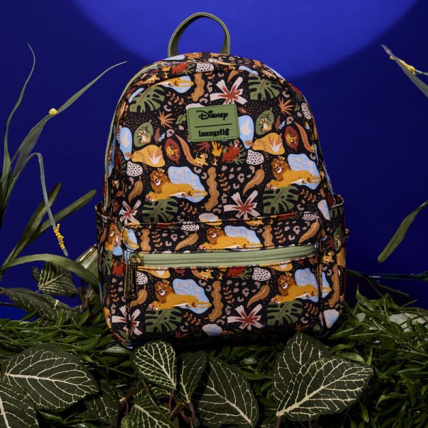 Mini zaino quadrato in tela con stampa della silhouette del 30° anniversario Re Leone - DISNEY LOUNGEFLY