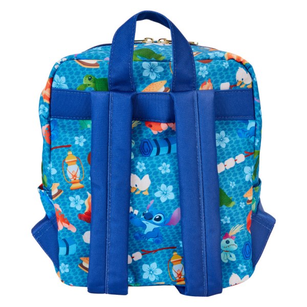 Mini zaino quadrato in nylon con stampa all-over Stitch Camping Cuties - DISNEY LOUNGEFLY