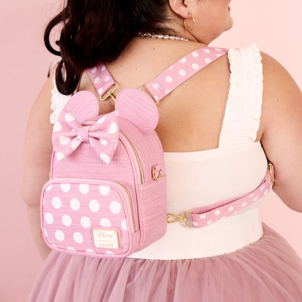 Mini zaino e Sac Bandoulière convertibili con trama intrecciata Minnie - DISNEY LOUNGEFLY