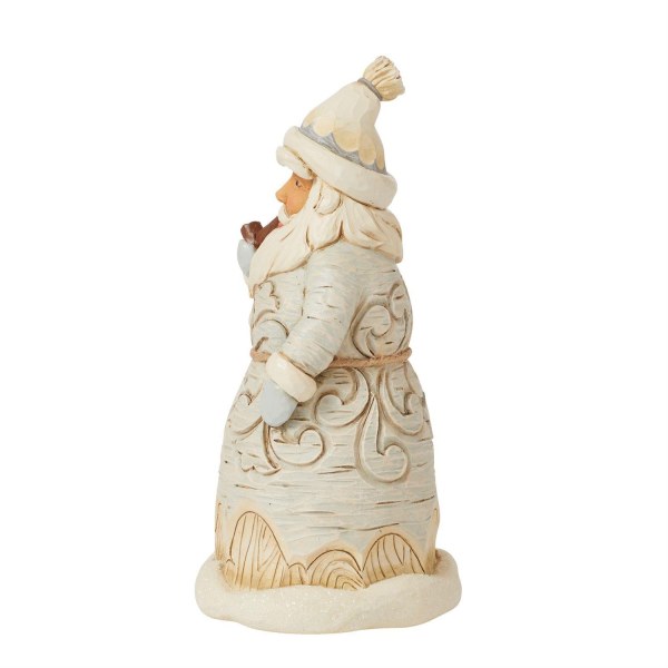 Pipa di Babbo Natale intagliata nel bosco - JIM SHORE HEARTWOOD CREEK