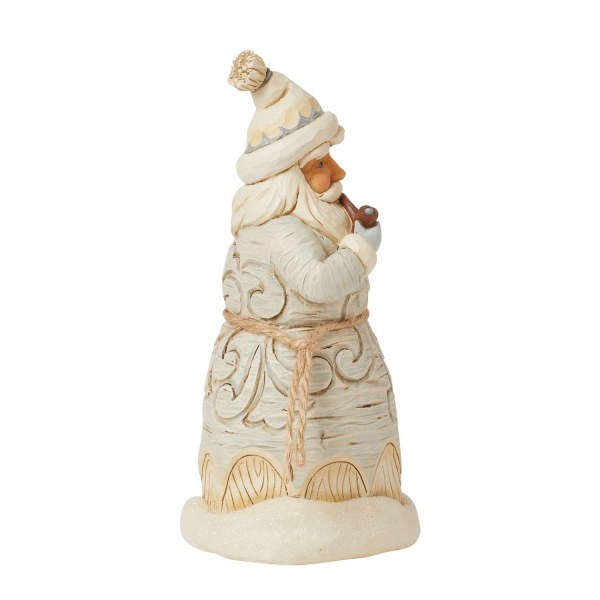 Pipa di Babbo Natale intagliata nel bosco - JIM SHORE HEARTWOOD CREEK
