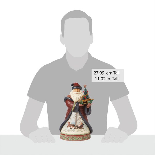 Figura di Babbo Natale Albero Slitta - JIM SHORE HEARTWOOD CREEK