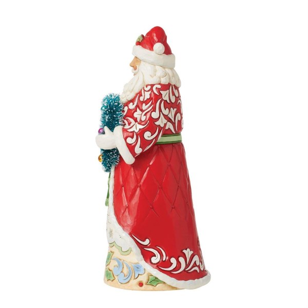 Figurina Babbo Natale con ghirlanda di Natale - JIM SHORE HEARTWOOD CREEK