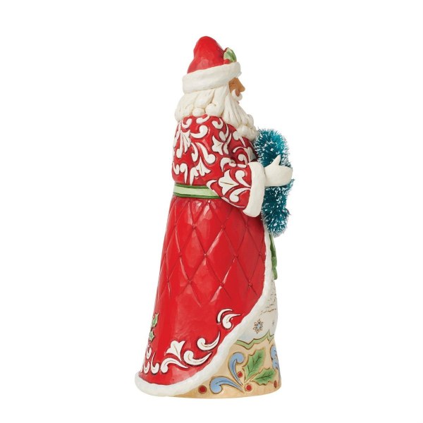Figurina Babbo Natale con ghirlanda di Natale - JIM SHORE HEARTWOOD CREEK