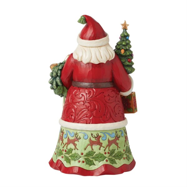 Figurina di Babbo Natale con Borse regalo - JIM SHORE HEARTWOOD CREEK