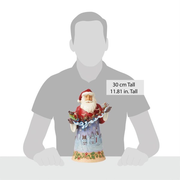 Statuetta di Babbo Natale nel cielo notturno - JIM SHORE HEARTWOOD CREEK