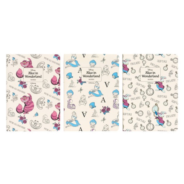 PACK 3 NOTEBOOK A6 - DISNEY ALICE NEL PAESE DELLE MERAVIGLIE