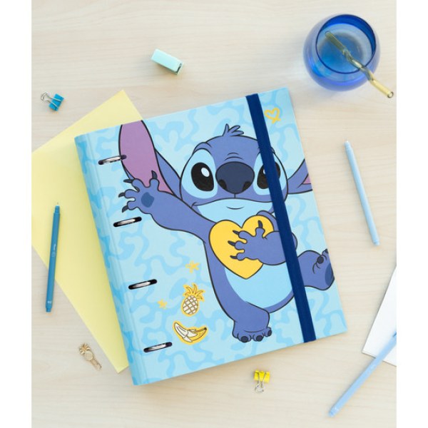 RACCOGLITORE PREMIUM A 4 Anelli - PUNTO STITCH TROPICALE