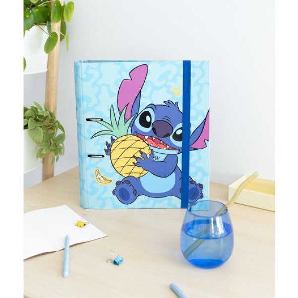 RACCOGLITORE PREMIUM A 2 ANELLI - PUNTO STITCH TROPICALE