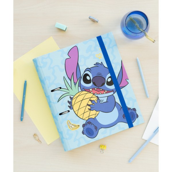 RACCOGLITORE PREMIUM A 2 ANELLI - PUNTO STITCH TROPICALE