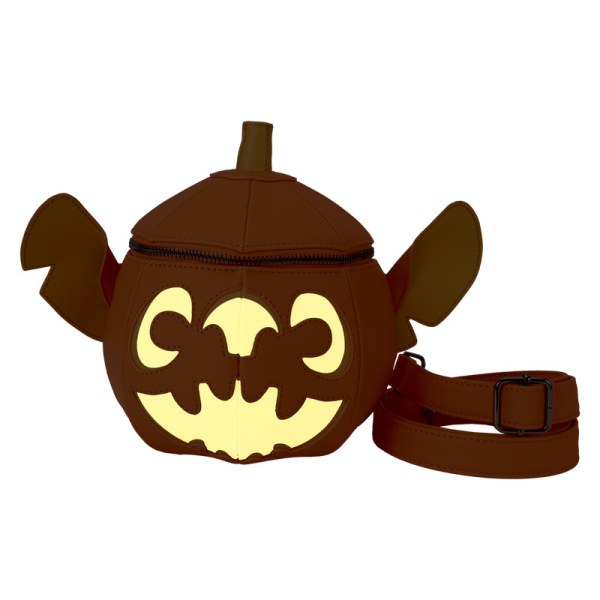 Borsa a tracolla fosforescente Stitch testa di zucca - DISNEY LOUNGEFLY