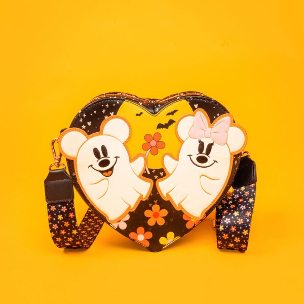 Borsa a tracolla cuore fosforescente Costume da fantasma floreale di Topolino e Minnie - DISNEY LOUNGEFLY