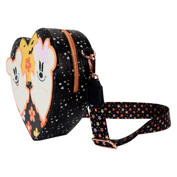 Borsa a tracolla cuore fosforescente Costume da fantasma floreale di Topolino e Minnie - DISNEY LOUNGEFLY