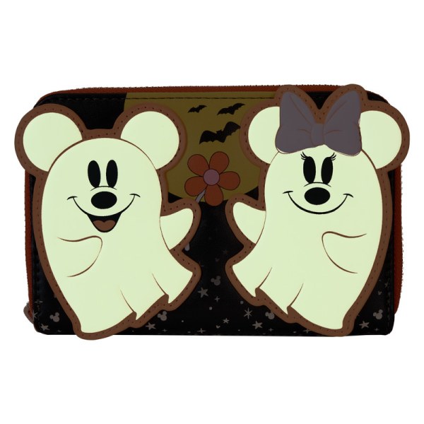 Portafoglio fosforescente Mickey & Minnie costume di fantoma floreale - DISNEY LOUNGEFLY