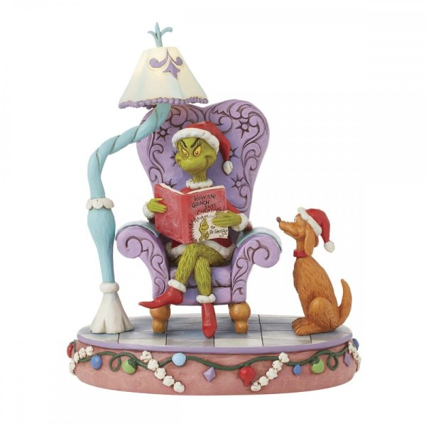 EDIZIONE LIMITATA GRINCH SULLA SEDIA CHE LEGGE [FIRMATO DA JIM SHORE] - JIM SHORE GRINCH