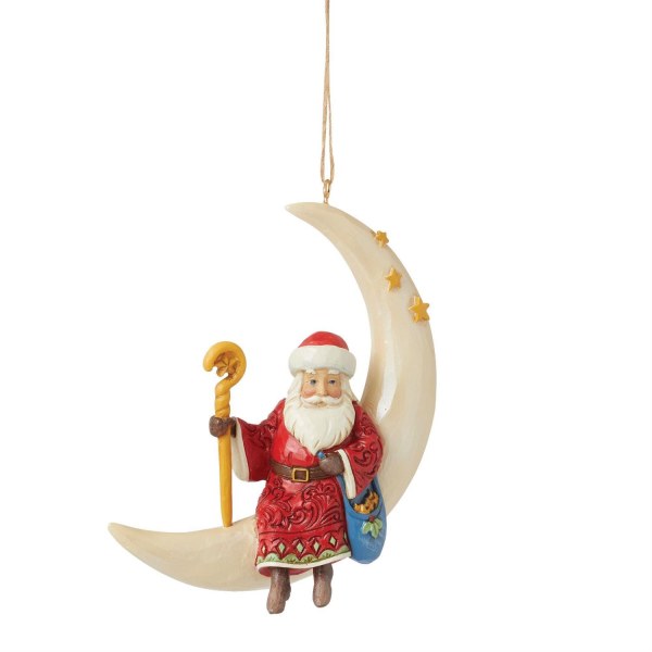Sospensione di Babbo Natale sulla Luna - JIM SHORE HEARTWOOD CREEK