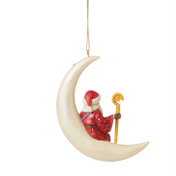 Sospensione di Babbo Natale sulla Luna - JIM SHORE HEARTWOOD CREEK