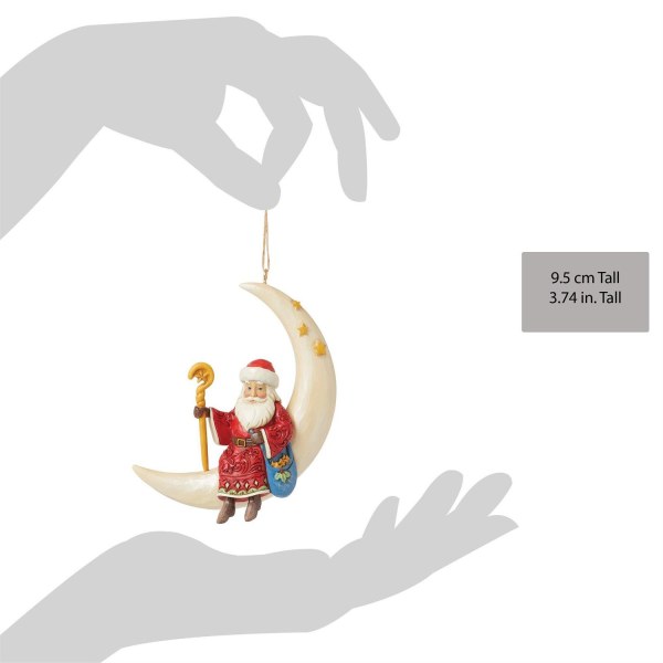 Sospensione di Babbo Natale sulla Luna - JIM SHORE HEARTWOOD CREEK