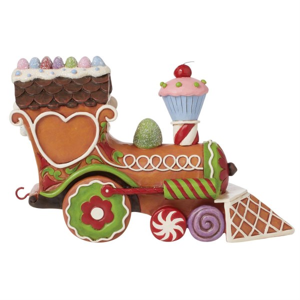 Figura di Babbo Natale treno pan di zenzero - JIM SHORE HEARTWOOD CREEK