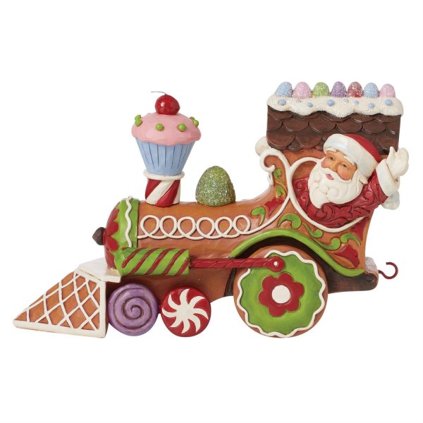 Figura di Babbo Natale treno pan di zenzero - JIM SHORE HEARTWOOD CREEK