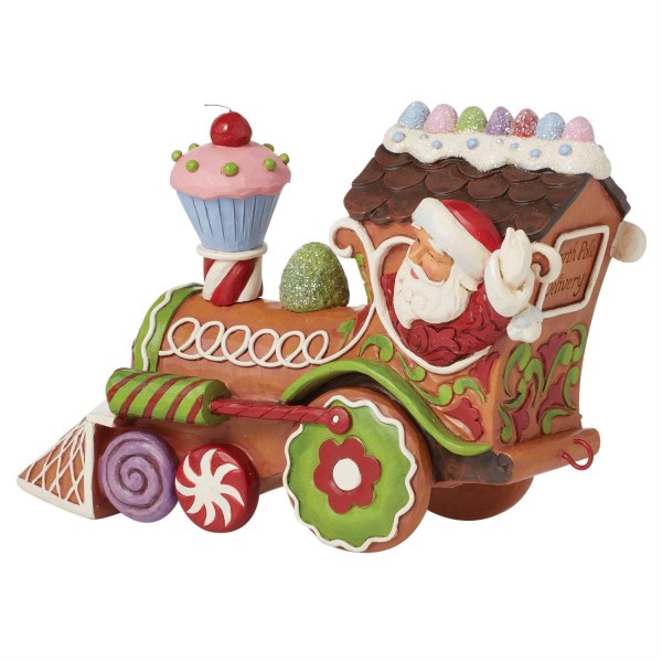 Figura di Babbo Natale treno pan di zenzero - JIM SHORE HEARTWOOD CREEK