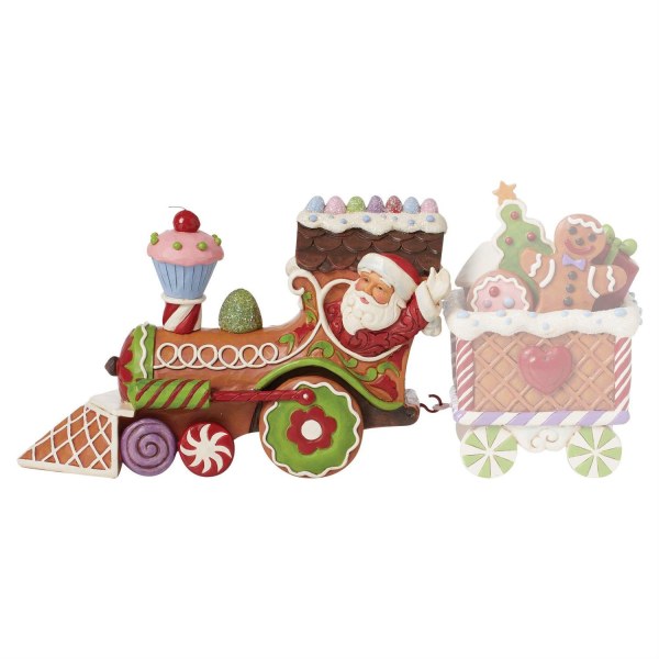 Figura di Babbo Natale treno pan di zenzero - JIM SHORE HEARTWOOD CREEK