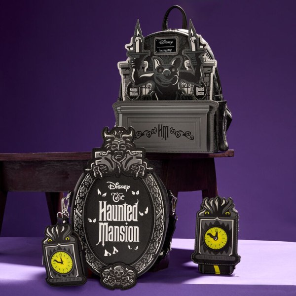 Grande porta carte orologio luminoso benvenuto agli sciocchi mortali The Haunted Mansion - DISNEY LOUNGEFLY
