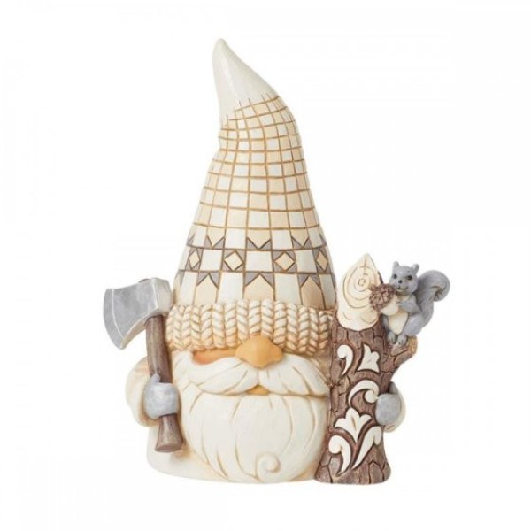 Figura gnomo boscaiolo White Woodland - JIM SHORE HEARTWOOD CREEK