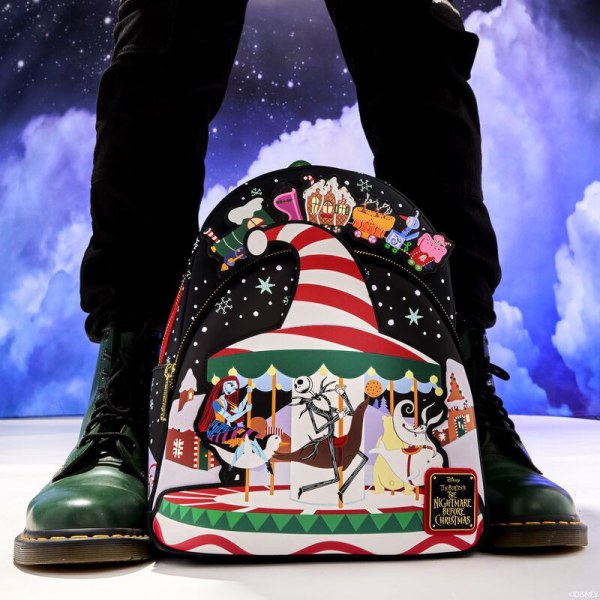 Mini zaino fosforescenti Candy Cane Carousel - DISNEY LOUNGEFLY The Nightmare Before Christmas