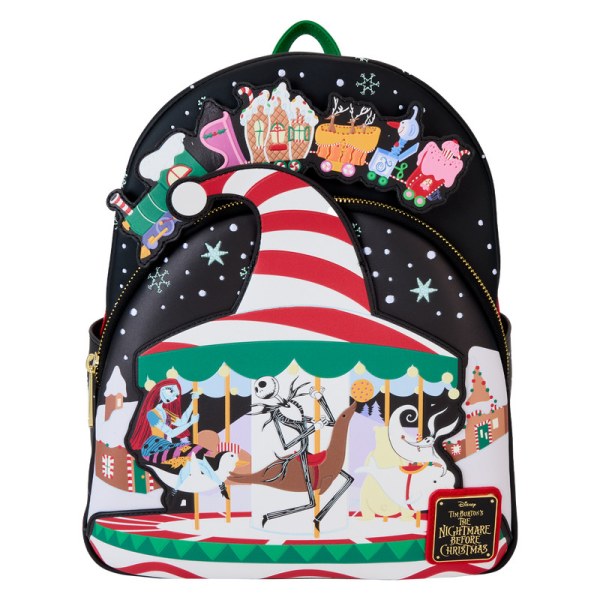 Mini zaino fosforescenti Candy Cane Carousel - DISNEY LOUNGEFLY The Nightmare Before Christmas