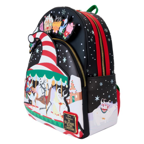 Mini zaino fosforescenti Candy Cane Carousel - DISNEY LOUNGEFLY The Nightmare Before Christmas