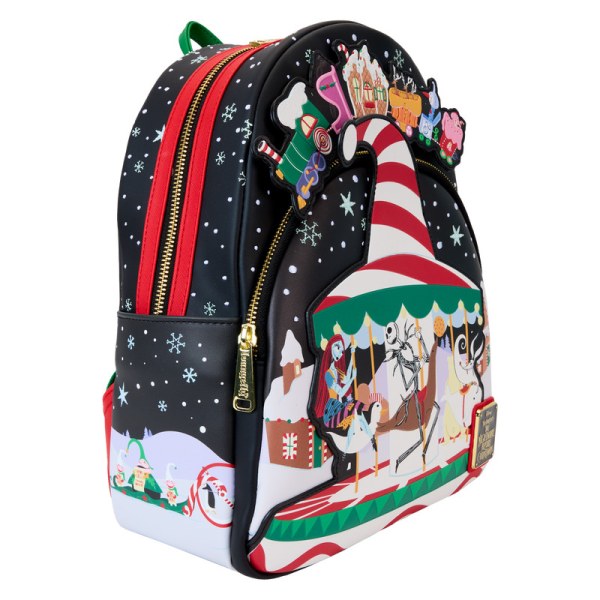Mini zaino fosforescenti Candy Cane Carousel - DISNEY LOUNGEFLY The Nightmare Before Christmas