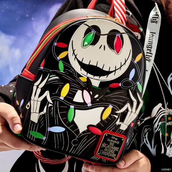 Mini zaino fosforescente Jack ghirlanda luminosa - DISNEY LOUNGEFLY The Nightmare Before Christmas