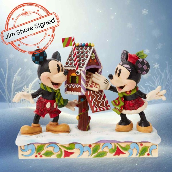 Cassetta postale di Topolino e Minnie [Firmata da Jim Shore] - Disney Traditions