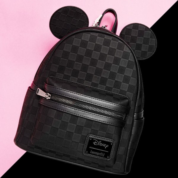 Mini zaino con texture a scacchi di Topolino - DISNEY LOUNGEFLY