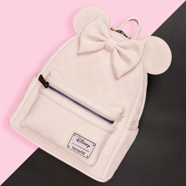 Mini zaino con texture a scacchi di Minnie - DISNEY LOUNGEFLY