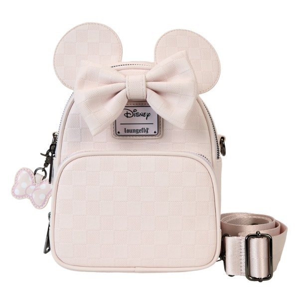 convertibile mini zaino e borsa a tracolla con texture a scacchi Minnie - DISNEY LOUNGEFLY